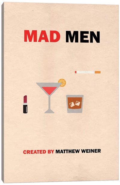 Mad Men Minimalist Poster Canvas Art Print - Cocktail & Mixed Drink Art