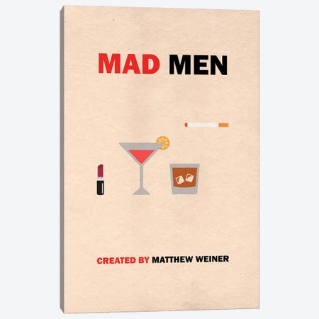 Mad Men Minimalist Poster Canvas Print #PTE43} by Popate Canvas Art