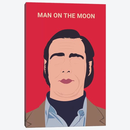 Man On The Moon Minimalist Poster Canvas Print #PTE45} by Popate Art Print