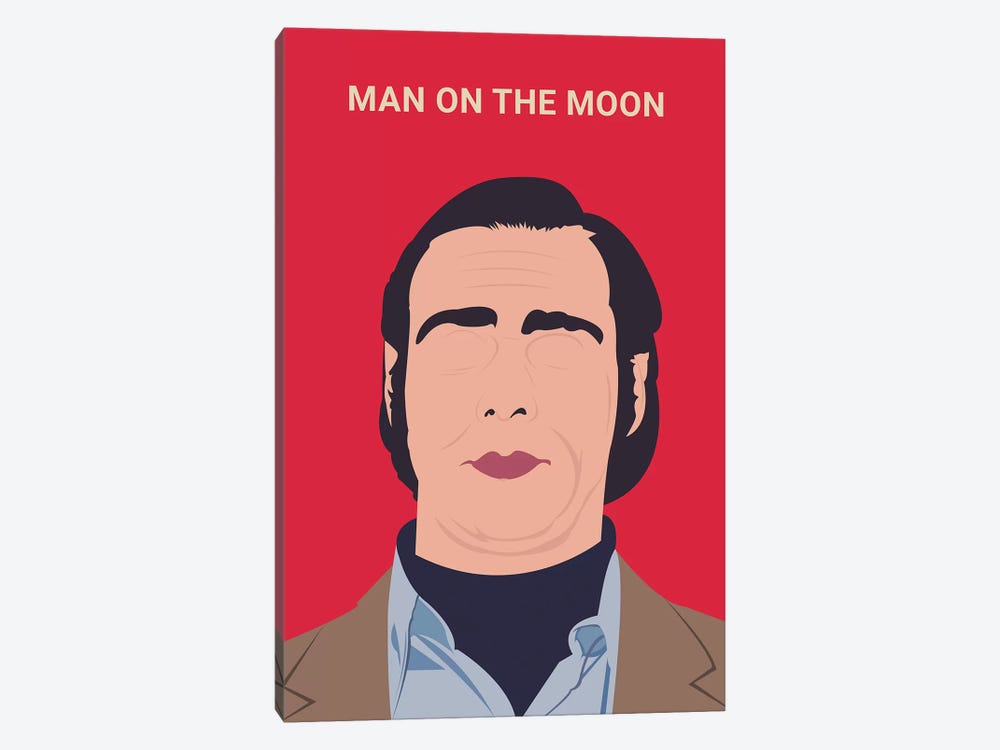 Man On The Moon Minimalist Poster by Popate 1-piece Canvas Art Print