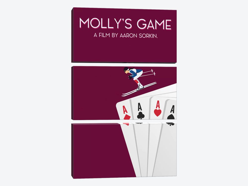 Molly's Game Minimalist Poster by Popate 3-piece Canvas Art