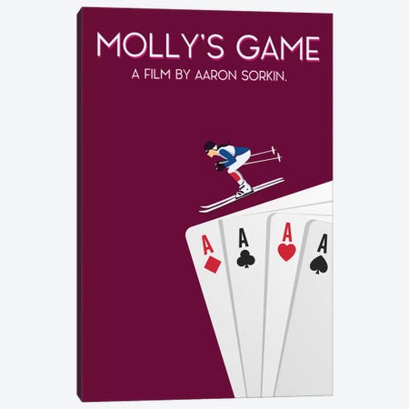 Molly's Game Minimalist Poster Canvas Print #PTE48} by Popate Canvas Art