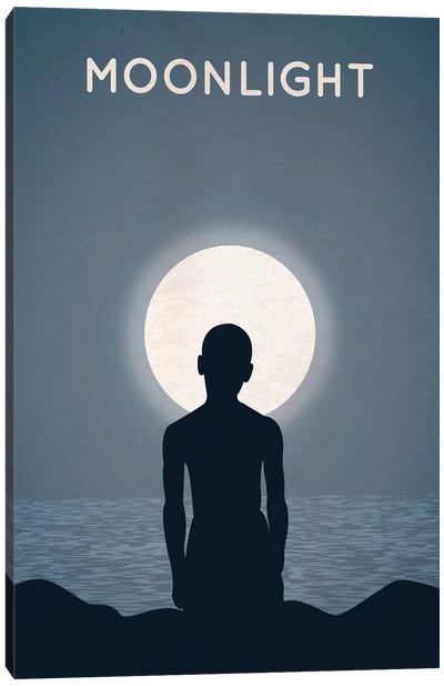Moonlight Alternative Minimalist Poster Canvas Art Print - Silhouette Art