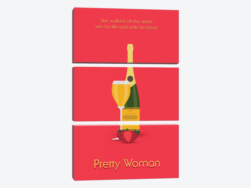 Pretty Woman Minimalist Poster by Popate 3-piece Canvas Art Print