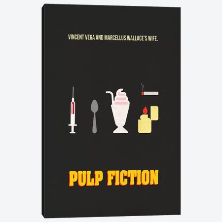 Pulp Fiction Minimalist Poster Canvas Print #PTE60} by Popate Canvas Wall Art