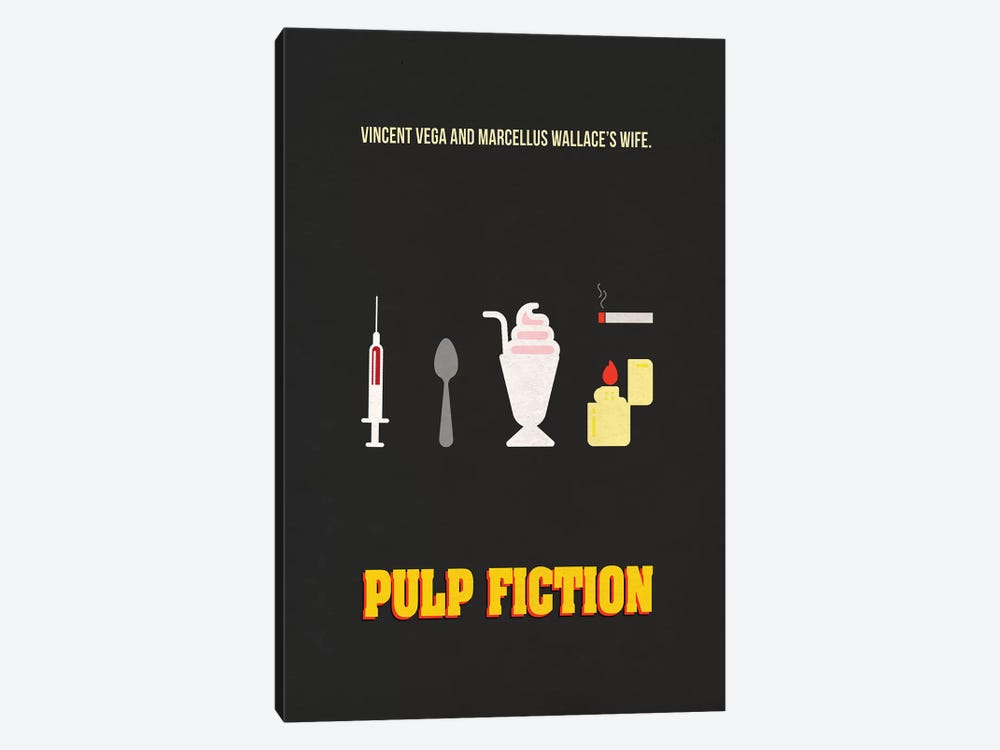 Pulp Fiction Minimalist Poster by Popate 1-piece Canvas Artwork