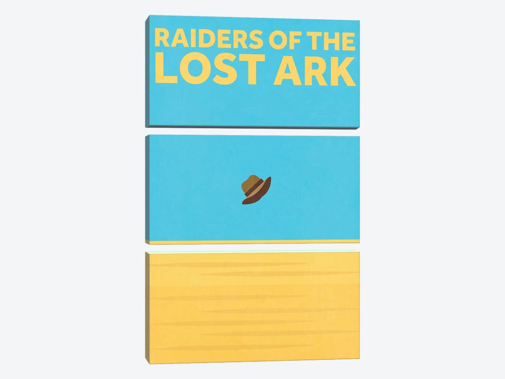 Raiders Of The Lost Ark Minimalist Poster by Popate 3-piece Canvas Print