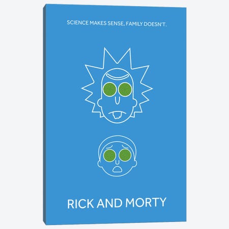 Rick And Morty Minimalist Poster Canvas Print #PTE63} by Popate Canvas Artwork