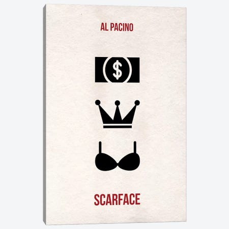 Scarface, Money Power Women Minimalist Poster Canvas Print #PTE66} by Popate Canvas Art Print