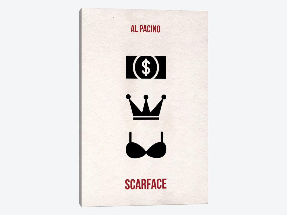 Scarface, Money Power Women Minimalist Poster by Popate 1-piece Canvas Art