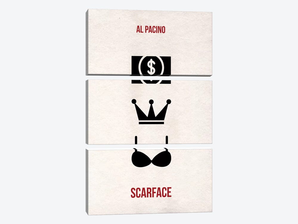 Scarface, Money Power Women Minimalist Poster by Popate 3-piece Canvas Artwork