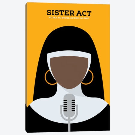 Sister Act Minimalist Poster Canvas Print #PTE67} by Popate Art Print