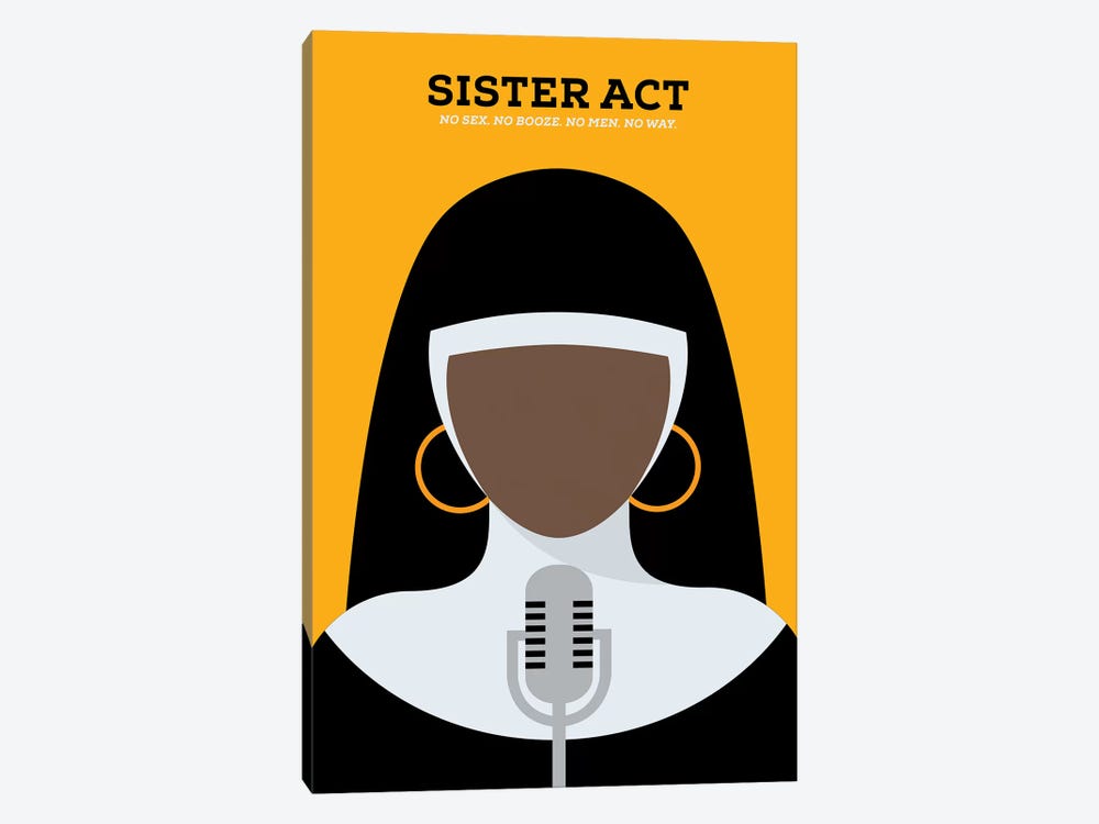 Sister Act Minimalist Poster by Popate 1-piece Canvas Art Print