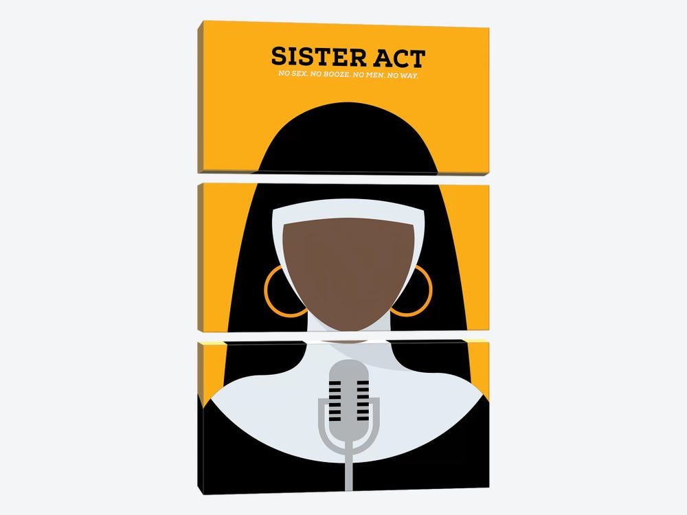 Sister Act Minimalist Poster by Popate 3-piece Canvas Print