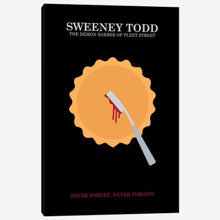 Sweeney Todd Minimalist Poster Canvas Print #PTE69} by Popate Canvas Wall Art