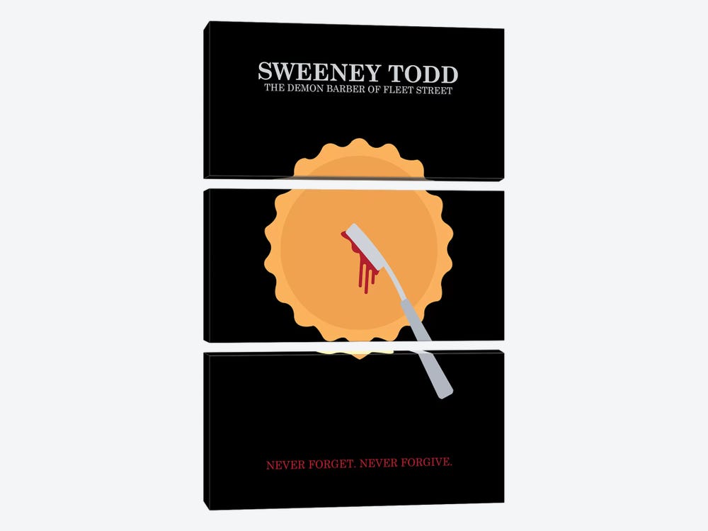 Sweeney Todd Minimalist Poster by Popate 3-piece Canvas Print