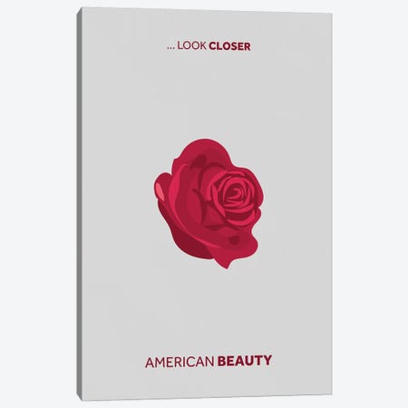 American Beauty Minimalist Poster Canvas Print #PTE6} by Popate Canvas Art