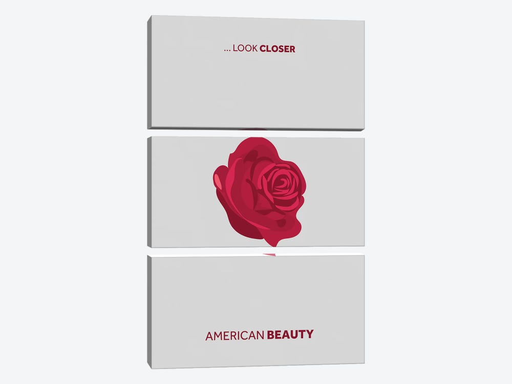 American Beauty Minimalist Poster by Popate 3-piece Canvas Artwork