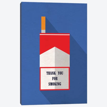 Thank You For Smoking Minimalist Poster Canvas Print #PTE70} by Popate Canvas Art Print