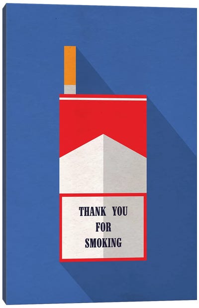 Thank You For Smoking Minimalist Poster Canvas Art Print - Home Theater Art