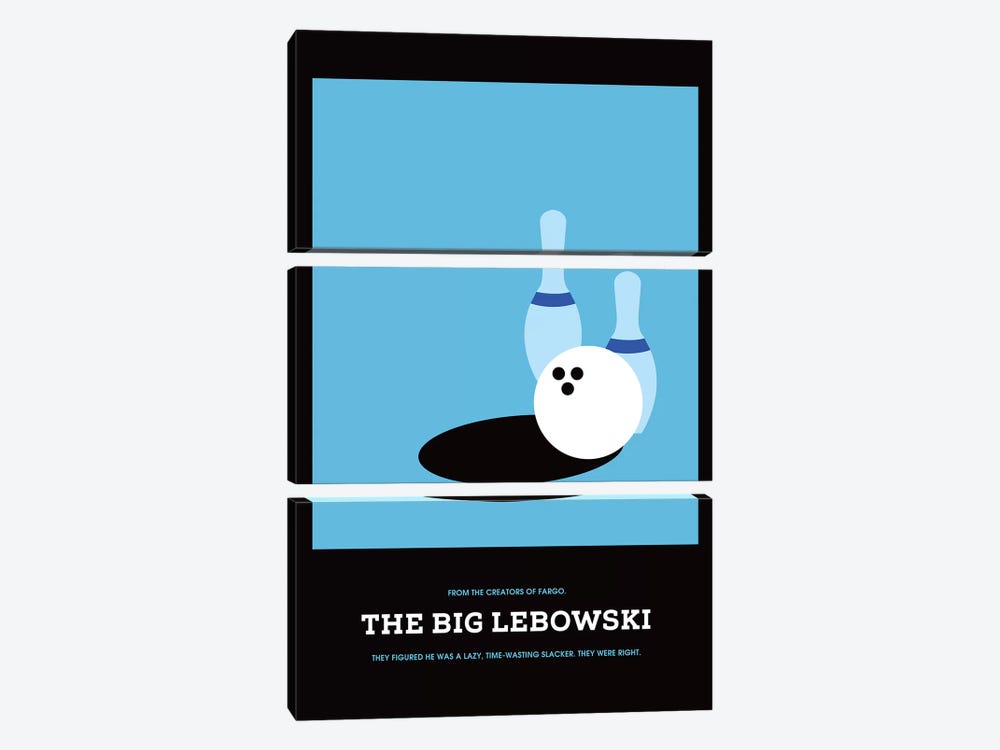 The Big Lebowski Minimalist Poster I by Popate 3-piece Canvas Print