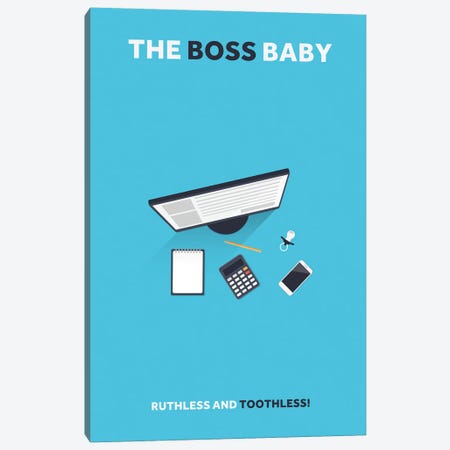 The Boss Baby Minimalist Poster Canvas Print #PTE75} by Popate Canvas Artwork