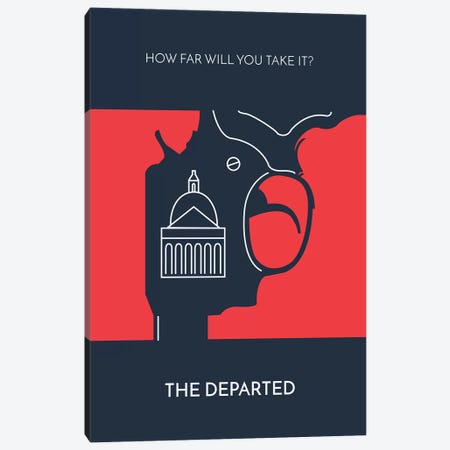 The Departed Minimalist Poster Canvas Print #PTE76} by Popate Canvas Wall Art