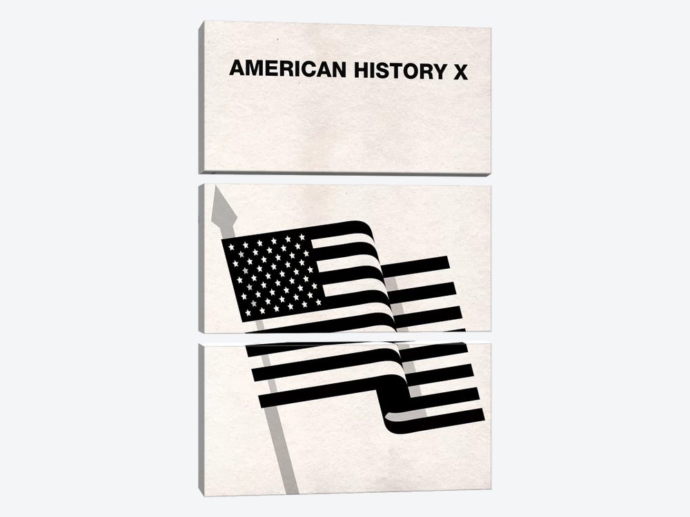 American History X Minimalist Poster by Popate 3-piece Canvas Print