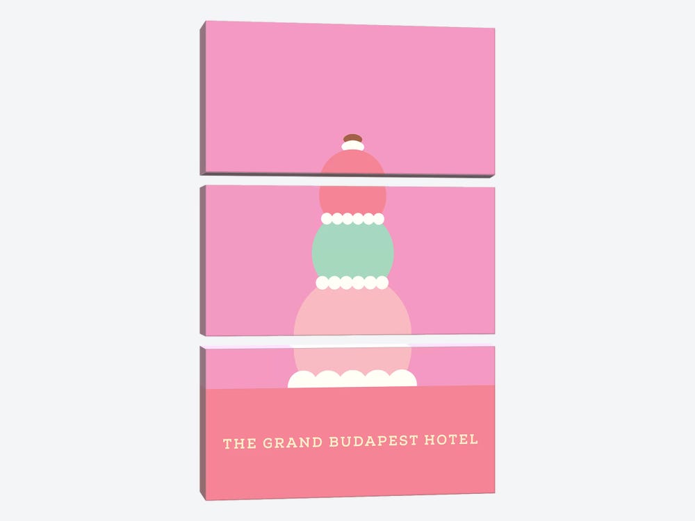 The Grand Budapest Hotel Minimalist Poster by Popate 3-piece Canvas Art Print
