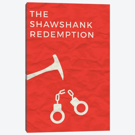 The Shawshank Redemption Minimalist Poster Canvas Print #PTE91} by Popate Art Print