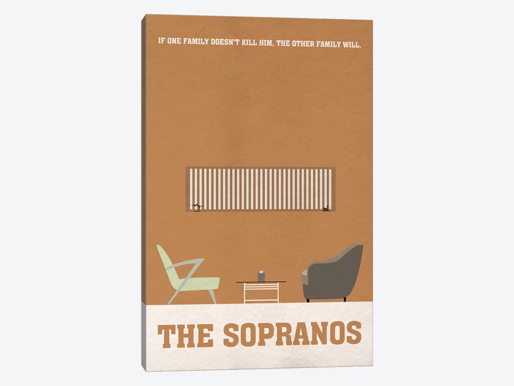 The Sopranos Minimalist Poster I by Popate 1-piece Canvas Print