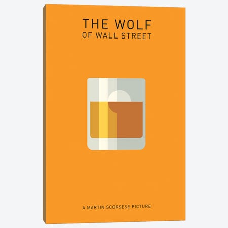 The Wolf Of Wall Street Minimalist Poster I Canvas Print #PTE97} by Popate Canvas Wall Art