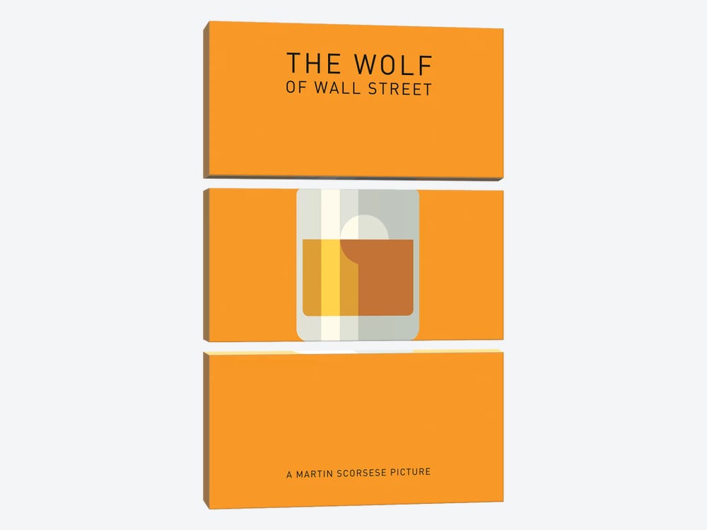 The Wolf Of Wall Street Minimalist Poster I by Popate 3-piece Canvas Wall Art