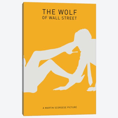 The Wolf Of Wall Street Minimalist Poster II Canvas Print #PTE98} by Popate Canvas Print