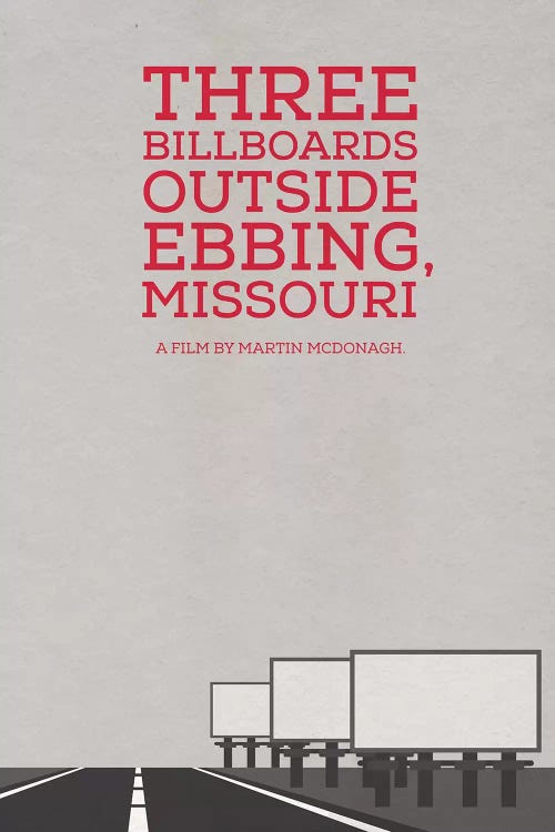 Three Billboards Outside Ebbing Missouri Minimalist Poster