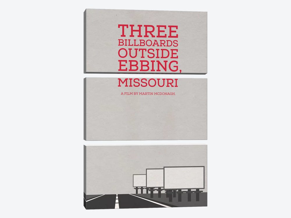 Three Billboards Outside Ebbing Missouri Minimalist Poster by Popate 3-piece Canvas Art