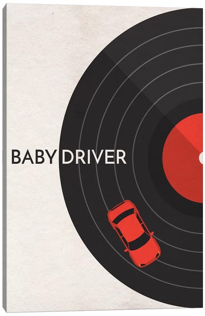Baby Driver Minimalist Poster Canvas Art Print - Minimalist Posters
