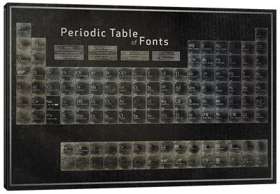 Periodic Table of Fonts #2 Canvas Art Print - Periodic Table of Fonts