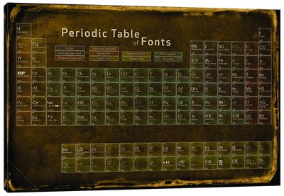 Periodic Table of Fonts #4 Canvas Art Print - Inspirational Office Art