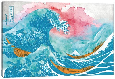 The Great Teal Wave Canvas Art Print
