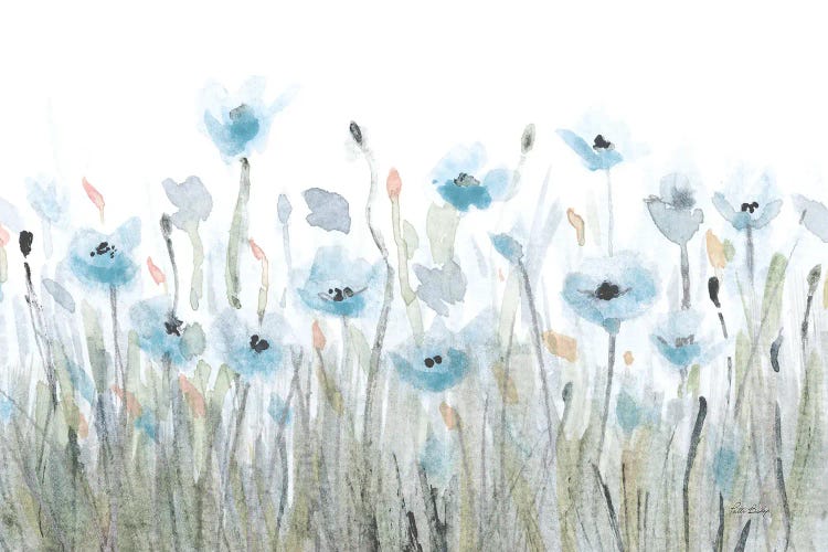 Dusty Blue Pink Poppy III by Patti Bishop wall art