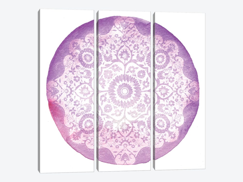 Violet Medallion by 5by5collective 3-piece Canvas Print