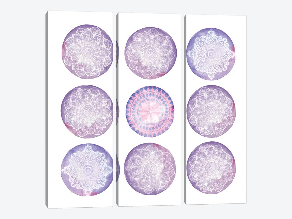 Lilac Droplets by 5by5collective 3-piece Canvas Art