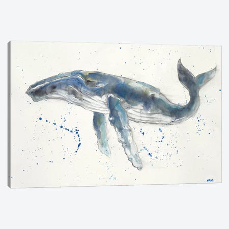 Humpback Whale Canvas Print #PTM21} by Patti Mann Canvas Wall Art