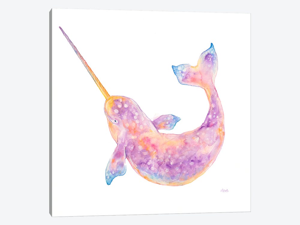 Happy Narwhal by Patti Mann 1-piece Canvas Print