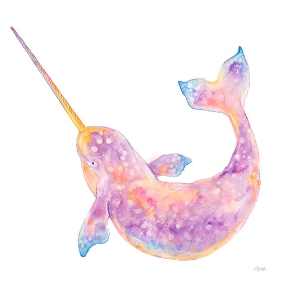Canvas Print: Happy Narwhal by Patti Mann