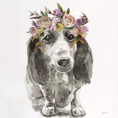 Flowered Pup III by Patti Mann framed wall art