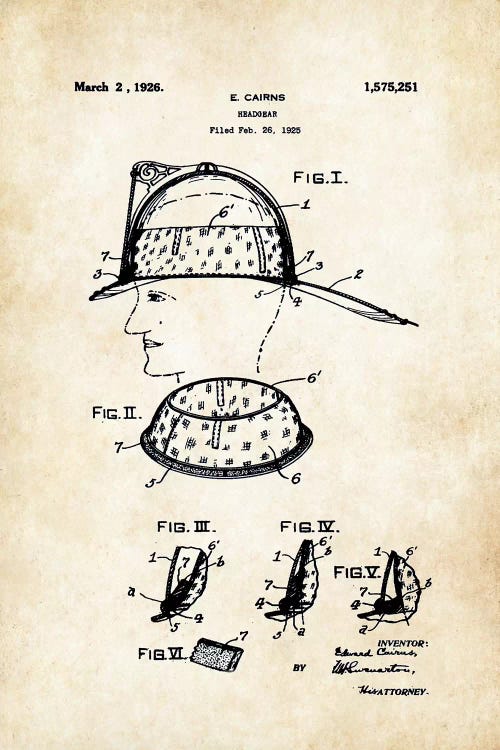 Firefighter Helmet by Patent77 wall art