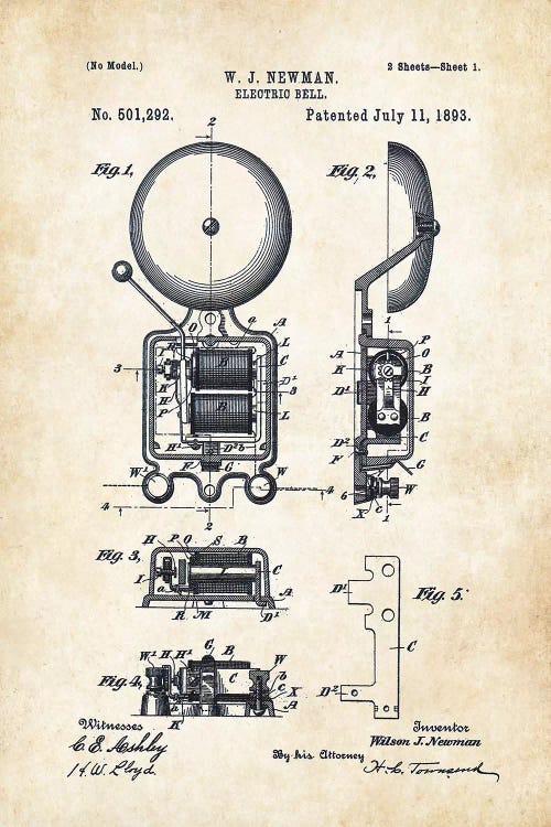 Firehouse Bell by Patent77 wall art