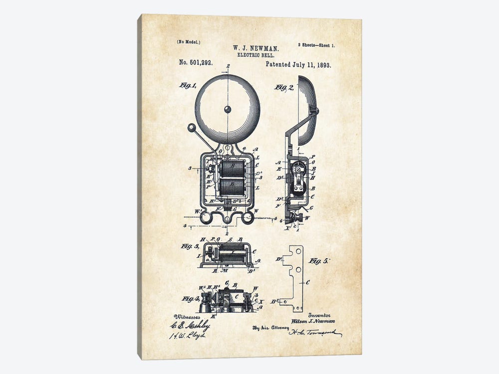 Firehouse Bell by Patent77 1-piece Art Print
